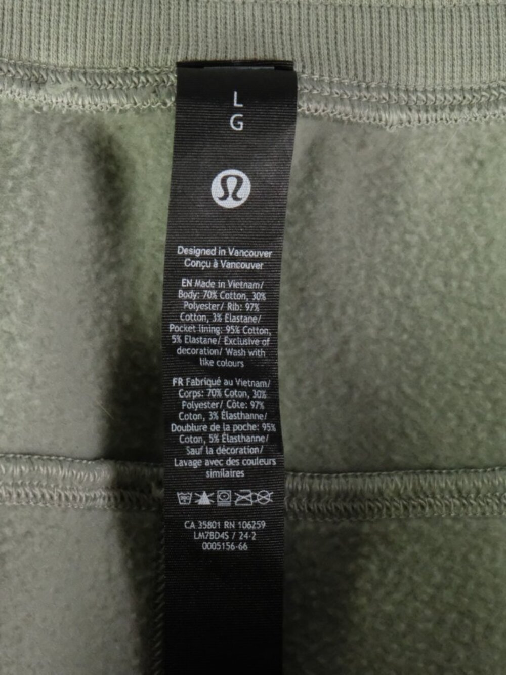 Lululemon Shorts Mens Large Green Sweatshort Fleece 5" Drawstring Heavyweight - Picture 7 of 9